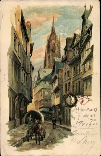 Künstler Litho Hartmann, H., Frankfurt am Main, Alter Markt