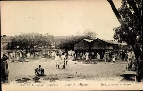 Ak Bamako Mali, Marché indigène, Einheimische auf dem Markt