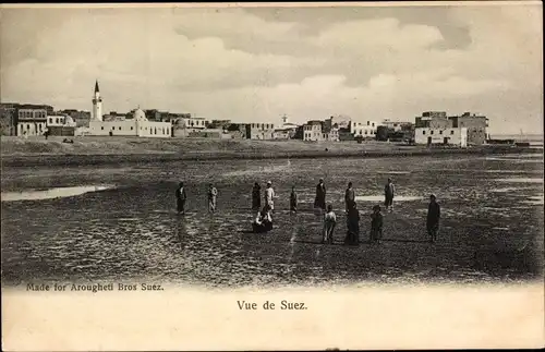 Ak Suez Ägypten, Ortsansicht