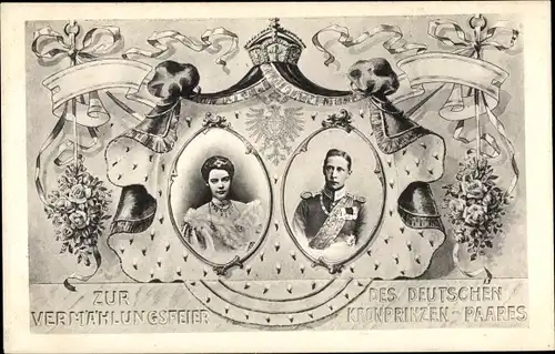 Ak Kronprinz Wilhelm von Preußen, Kronprinzessin Cecilie von Preußen, Vermählungsfeier