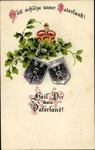 Präge Wappen Ak Gott schütze unser Vaterland, Krone