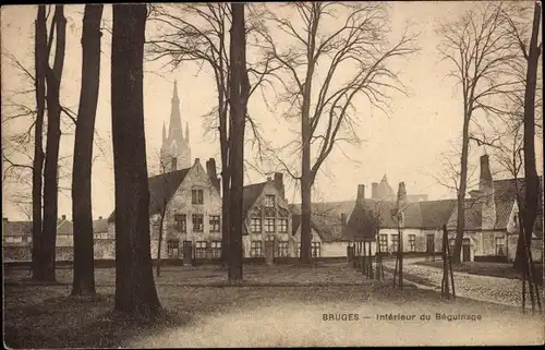 Ak Bruges Brügge Flandern Westflandern, Interieur du Beguinage