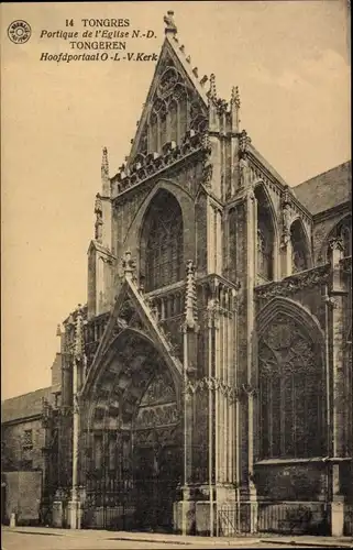 Ak Tongres Tongeren Flandern Limburg, Portique de l'Eglise N.-D.