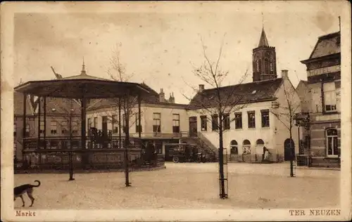 Ak Terneuzen Zeeland Niederlande, Markt, Hotel