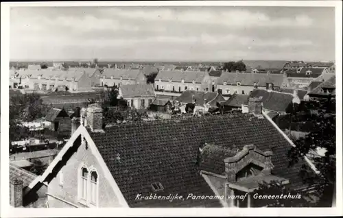 Ak Krabbendijke Zeeland, Panorama vanaf Gemeentehuis