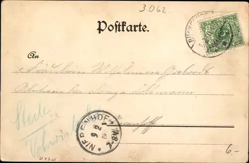 Litho Familie Bückeburger in Tracht