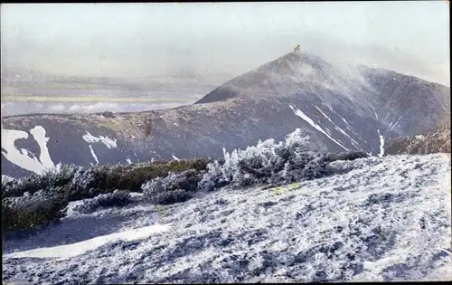 Ak Malá Úpa Kleinaupa Riesengebirge Region Königgrätz, Schneekoppe, Rauhreif zu Pfingsten
