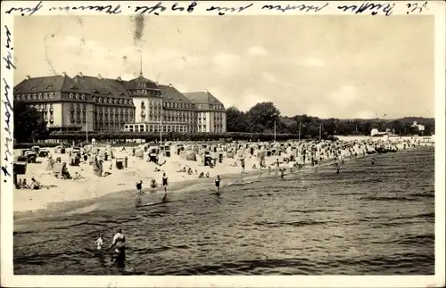 Ak Sopot Gdańsk Zoppot Danzig, Nordstrand mit Kasinohotel