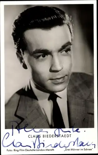Ak Schauspieler Claus Biederstaedt, Portrait, Autogramm