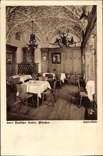 Ak München, Die Kaiserstube in der Weinstube Hotel Deutscher Kaiser, J. Stengel