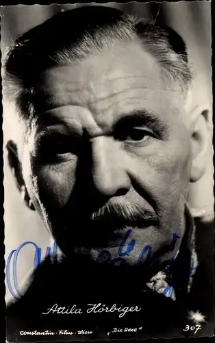 Ak Schauspieler Attila Hörbiger, Portrait, Autogramm