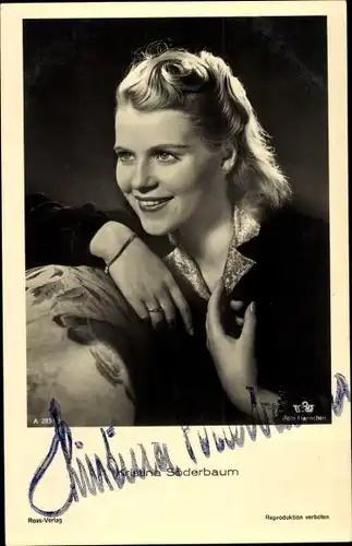 Ak Schauspielerin Kristina Söderbaum, Portrait, Autogramm