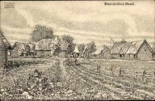Künstler Ak Hänsel, Arno, Ansicht eines Russischen Dorfes