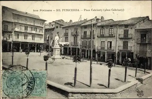 Ak Puigcerda Katalonien, Plaza Cabrinety