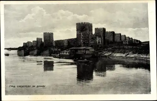 Ak Smederevo Semendria Serbien, Blick auf Schloss