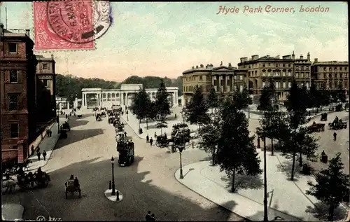 Ak London City England, Hyde Park Corner