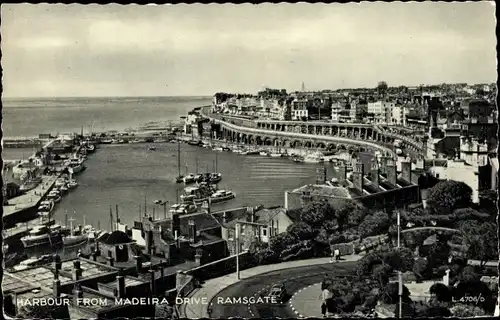 Ak Ramsgate Kent England, Harbour from Madeira Drive