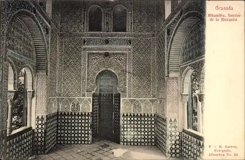 Ak Granada Andalusien Spanien, Alhambra, Interior de la Mezquita