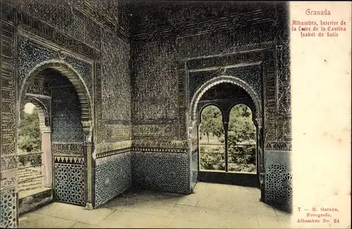 Ak Granada Andalusien Spanien, Alhambra, Interior de la Torre de la Cautiva Isabel des Solis
