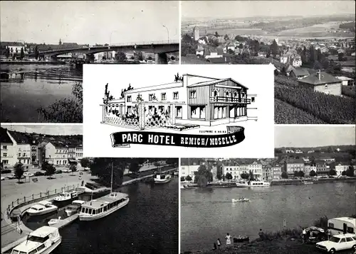 Ak Remich an der Mosel Luxemburg, Parc Hotel, Brücke