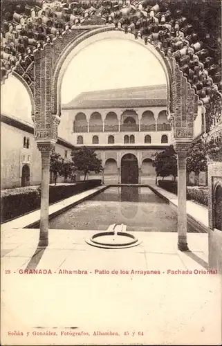 Ak Granada Andalusien Spanien, Alhambra, El Patio de los Arrayanes