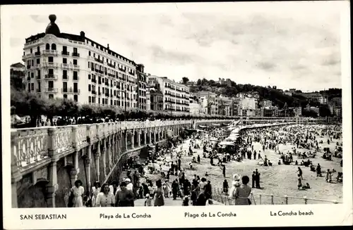 Ak Donostia San Sebastian Baskenland, Plage de La Concha