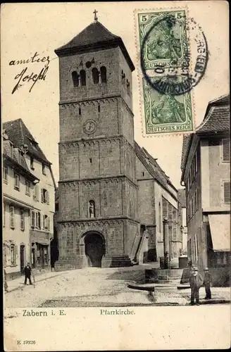 Ak Saverne Zabern Elsass Bas Rhin, Pfarrkirche