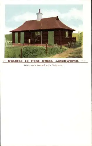 Ak Letchworth Garden City East England, Exhibition 1907, Stables to Post Office