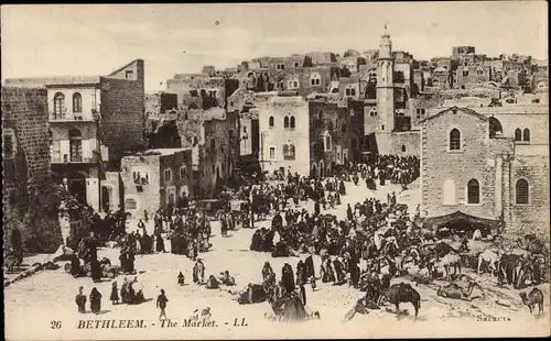 Ak Betlehem Palästina, Le Marché, Einheimische auf dem Markt