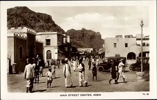 Ak Aden Jemen, Main Street crater, Autos, Straßenpartie