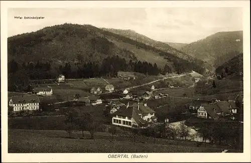 Ak Obertal Bühlertal in Baden, Panorama, Hotel Schindelpeter