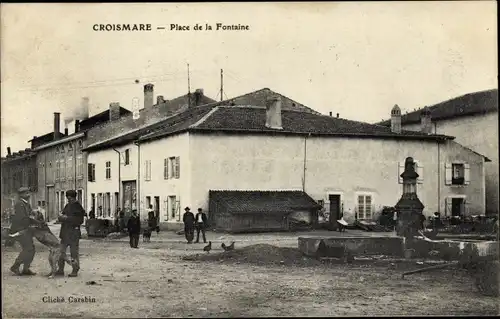 Ak Croismare Meurthe et Moselle, Place de la Fontaine