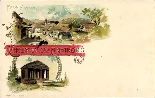 Künstler Litho Raon sur Plaine Lothringen Vosges, Le Donon, Straßenpartie