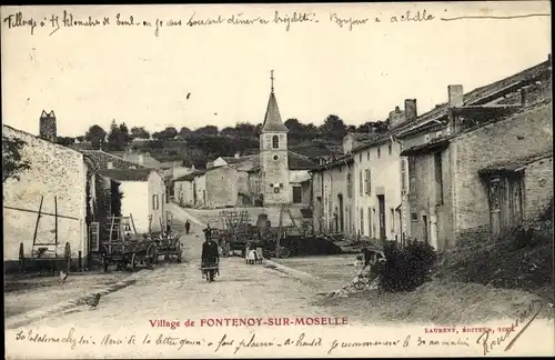 Ak Fontenoy sur Moselle Meurthe et Moselle, Dorfpartie, Kirche