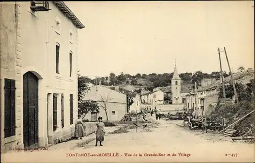 Ak Fontenoy sur Moselle Meurthe et Moselle, Grande Rue, Village