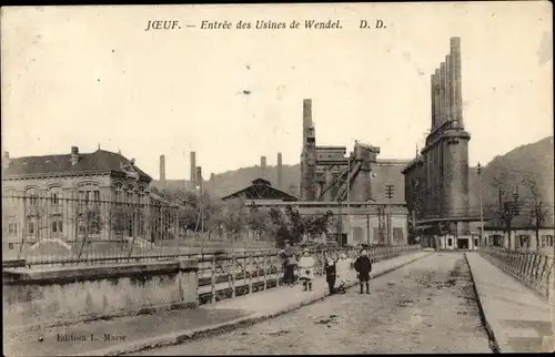 Ak Joeuf Meurthe et Moselle, Entrée des Usines de Wendel