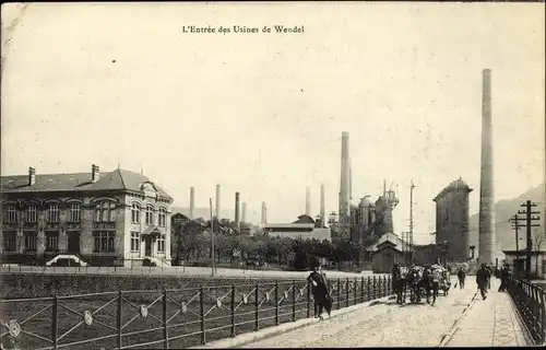 Ak Joeuf Meurthe et Moselle, L'Entrée des Usines de Wendel