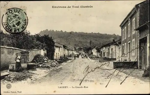 Ak Lagney Meurthe et Moselle, La Grande Rue