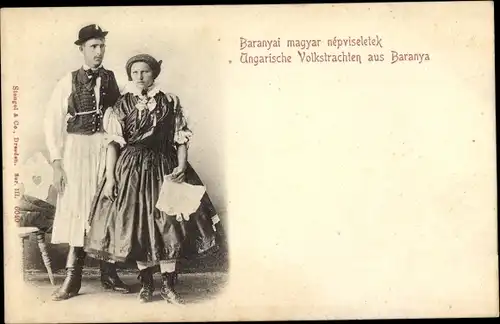 Ak Ungarische Volkstrachten aus Baranya, Baranyai magyar nepviseletek