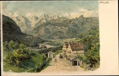 Litho Ungarn, Mellek, Landschaftspanorama