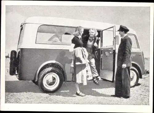 Sammelbild Das Kraftfahrzeug Nr. 208, Serie E Gruppe 1, Tempo-Matador Omnibus, Baujahr 1950