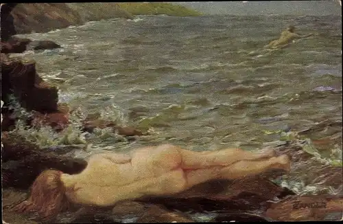 Künstler Ak Zander, Strandgut, Frauenakt