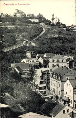 Ak Dresden Loschwitz, Drahtseilbahn