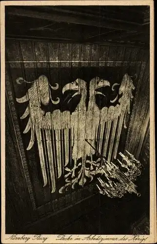 Ak Nürnberg in Mittelfranken, Nürnberg Burg, Decke im Arbeitszimmer des Königs