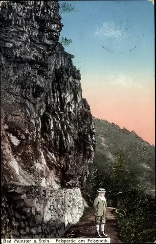 Ak Bad Münster am Stein Bad Kreuznach an der Nahe, am Felseneck