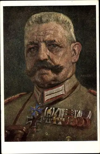 Künstler Ak Generalfeldmarschall Paul von Hindenburg, Portrait