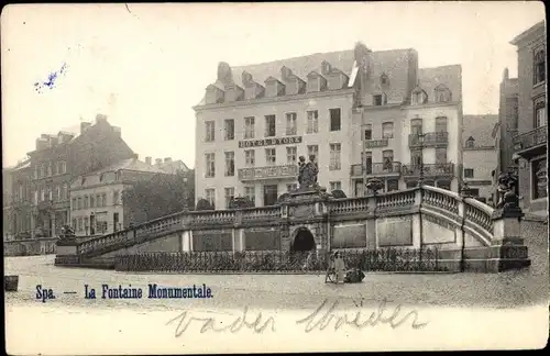 Ak Spa Wallonien Lüttich, La Fontaine Monumentale