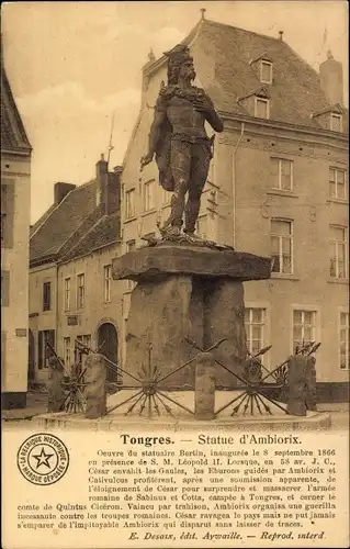 Ak Tongres Tongeren Flandern Limburg, Statue d'Ambiorix