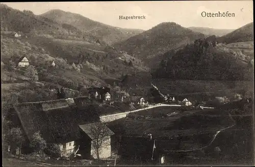 Ak Ottenhöfen im Schwarzwald, Teilansicht, Hagenbruck