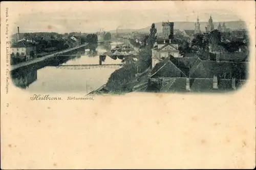 Ak Heilbronn am Neckar, Neckaransicht, Brücke